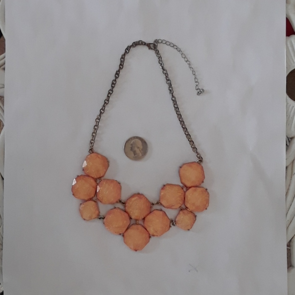 Vintage iridescent Peach Lustre necklace.